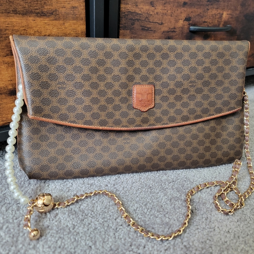🟢Final Price!! Authentic Celine Brown Monogram Clutch Bag